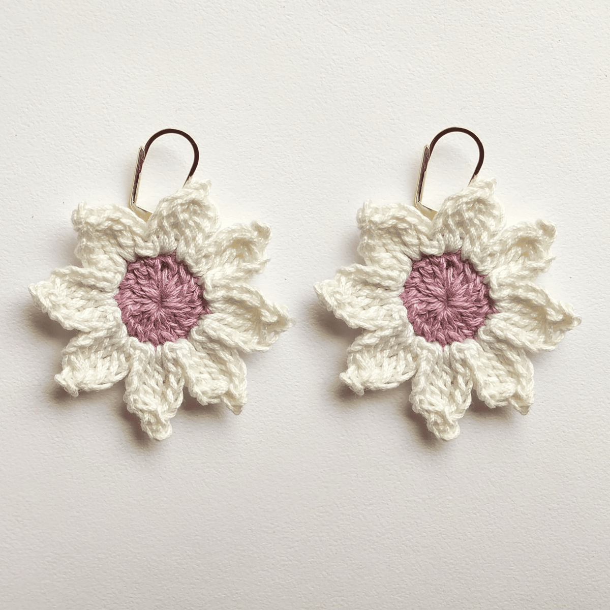 Handcrafted Crochet Star Earrings – Lavender – Womens Earrings by Wishing Treasure available on Brown Living™. . SKU: WTESTAR1. Img 1.