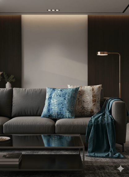 Handcrafted Cushion Covers | Upcycled Cloth Textures – Covers & Inserts on Brown Living™. SKU: IA-SET02bP. Img 5.