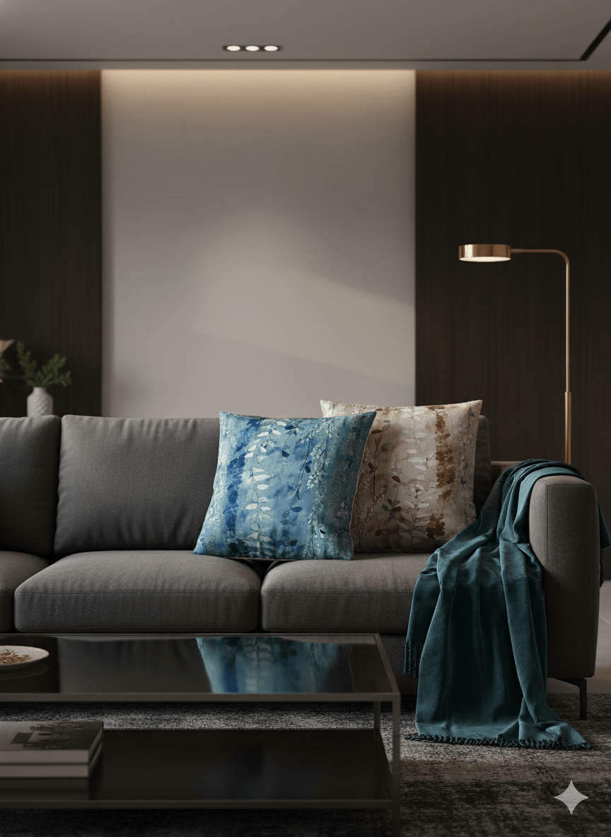 Handcrafted Cushion Covers | Upcycled Cloth Textures – Covers & Inserts on Brown Living™. SKU: IA-SET02bP. Img 5.