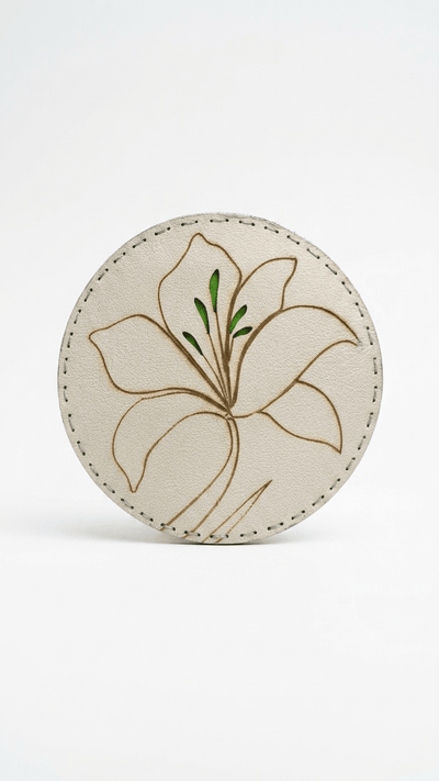 Handcrafted Daisy Coaster Set of 4 | Elegant Decorative Table Coasters – Coasters on Brown Living™. SKU: COT30. Img 2.