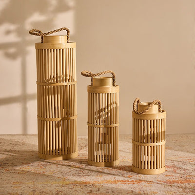 Handcrafted Décor Bamboo Luxor Candle Holder – Home Decor on Brown Living™. SKU: LuxorCandleMedium. Img 2.