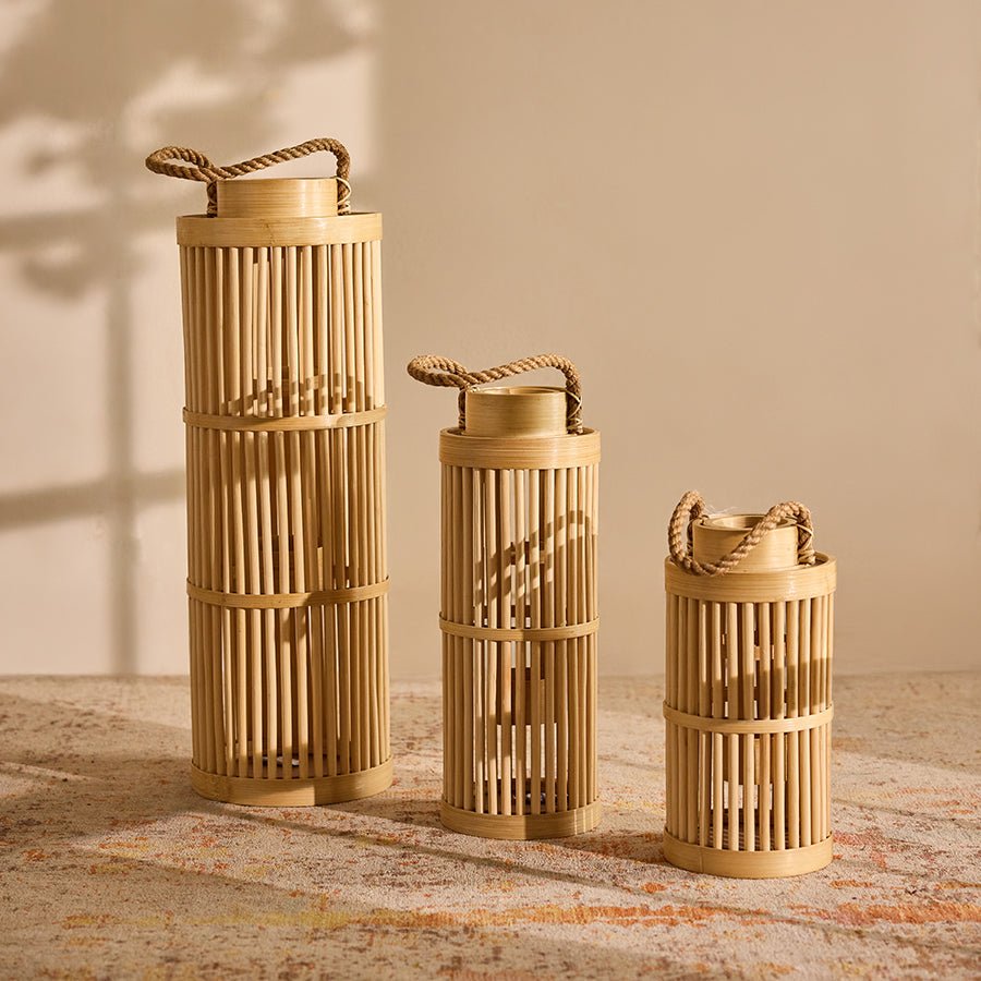 Handcrafted Décor Bamboo Luxor Candle Holder – Home Decor on Brown Living™. SKU: LuxorCandleMedium. Img 2.