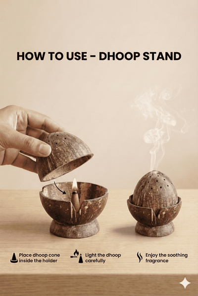 Handcrafted Dhoop Stand – Eco - Friendly Incense Holder – Pooja Needs on Brown Living™. SKU: KOTT006. Img 4.
