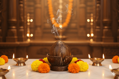 Handcrafted Dhoop Stand – Eco - Friendly Incense Holder – Pooja Needs on Brown Living™. SKU: KOTT006. Img 1.