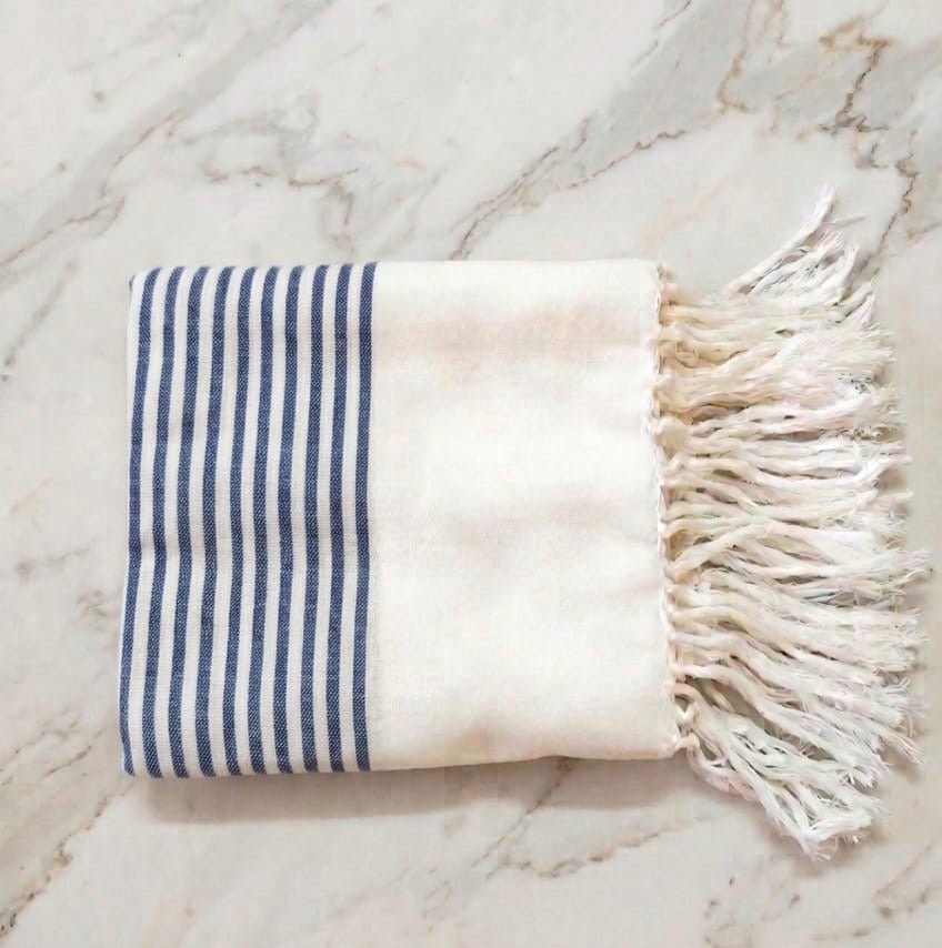 Handcrafted Easy Dry Bath Towel | 100% Cotton – Bath Linens on Brown Living™. SKU: Bluetowel. Img 13.