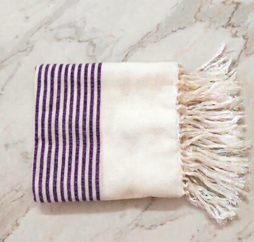 Handcrafted Easy Dry Bath Towel | 100% Cotton – Bath Linens on Brown Living™. SKU: Purpletowel. Img 10.