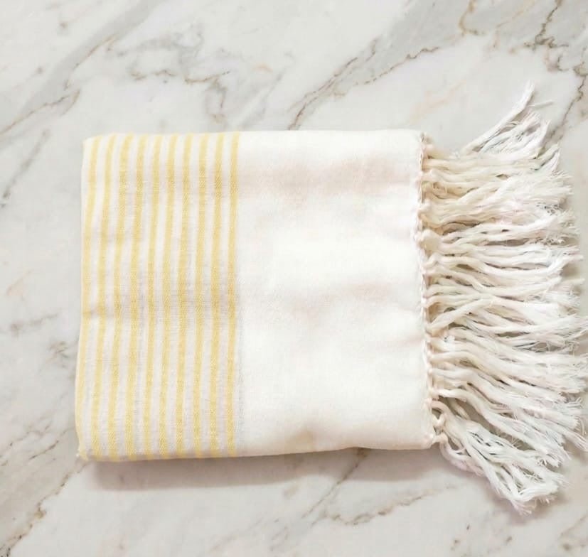 Handcrafted Easy Dry Bath Towel | 100% Cotton – Bath Linens on Brown Living™. SKU: Yellowtowel. Img 12.