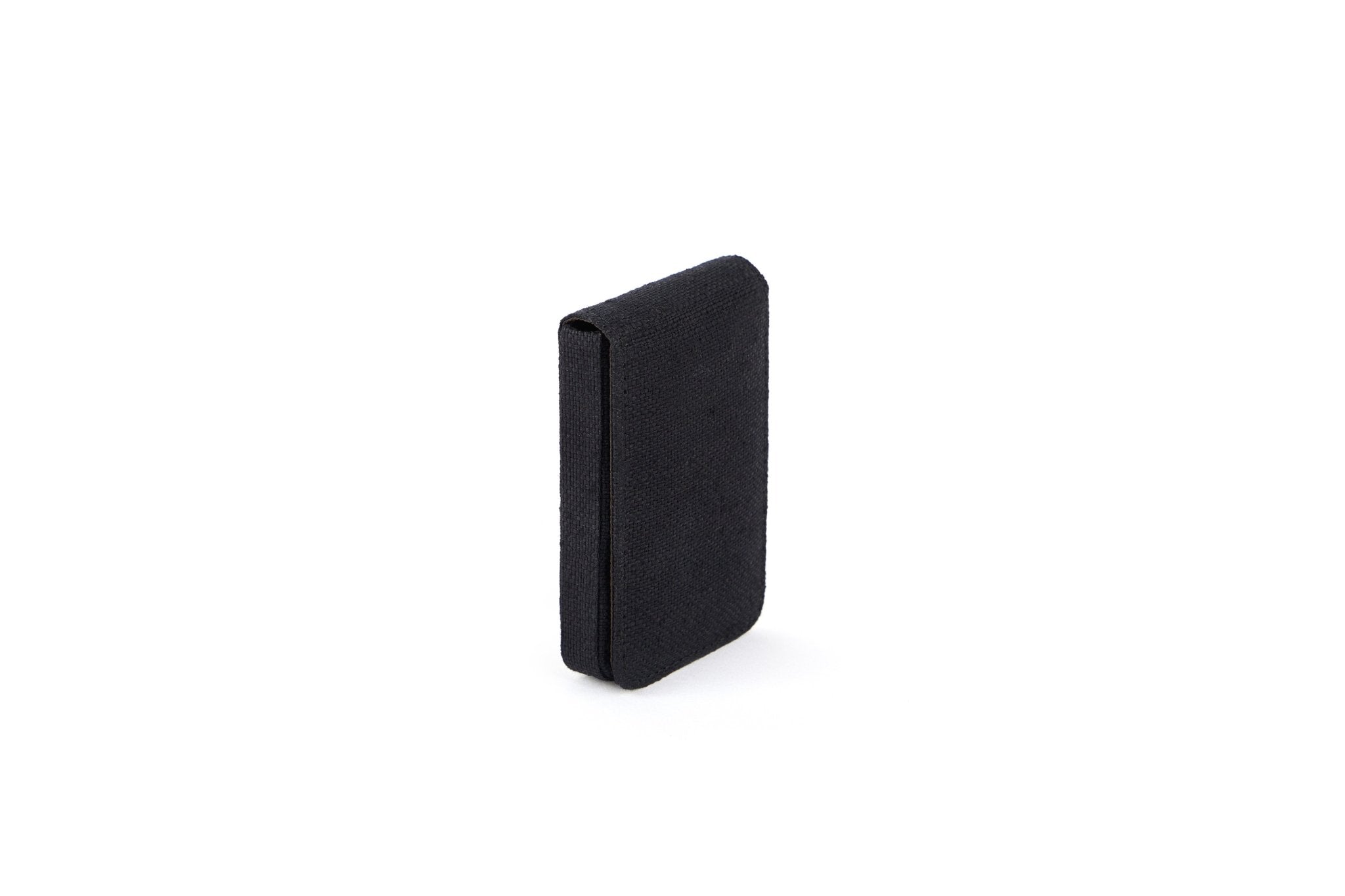 Handcrafted Eco - Friendly Hemp Fliptop Vertical Card Holder – Desk Accessories on Brown Living™. SKU: GCH01-BLACK. Img 1.