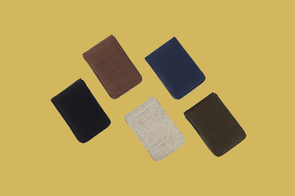 Handcrafted Eco - Friendly Hemp Fliptop Vertical Card Holder – Desk Accessories on Brown Living™. SKU: GCH01-OLIVE. Img 9.