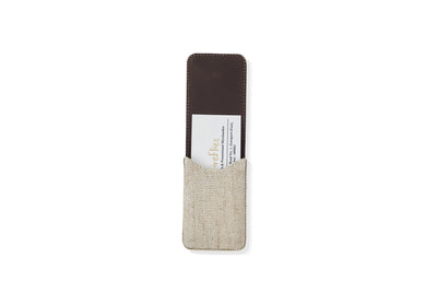 Handcrafted Eco - Friendly Hemp Fliptop Vertical Card Holder – Desk Accessories on Brown Living™. SKU: GCH01-OLIVE. Img 6.