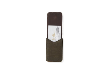 Handcrafted Eco - Friendly Hemp Fliptop Vertical Card Holder – Desk Accessories on Brown Living™. SKU: GCH01-OLIVE. Img 8.