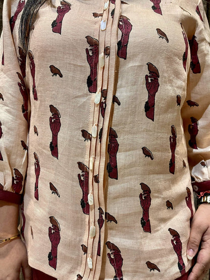Handcrafted Ethical Birdie Cotton Co - Ord Outfit – Womens Co - Ord Sets on Brown Living™. SKU: TCC - LDV - 83 - XS. Img 7.