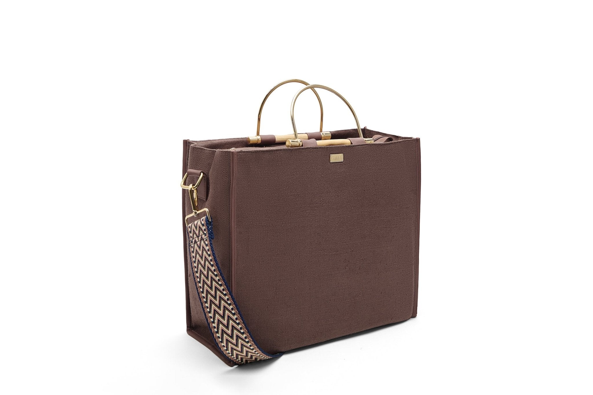 Handcrafted Hemp Fabric Everyday Tote Crossbody Bag – Bags on Brown Living™. SKU: GTB01-BROWN. Img 14.