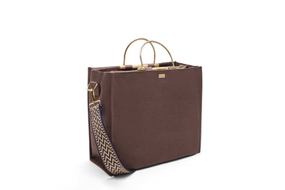 Handcrafted Hemp Fabric Everyday Tote Crossbody Bag – Bags on Brown Living™. SKU: GTB01-BROWN. Img 14.