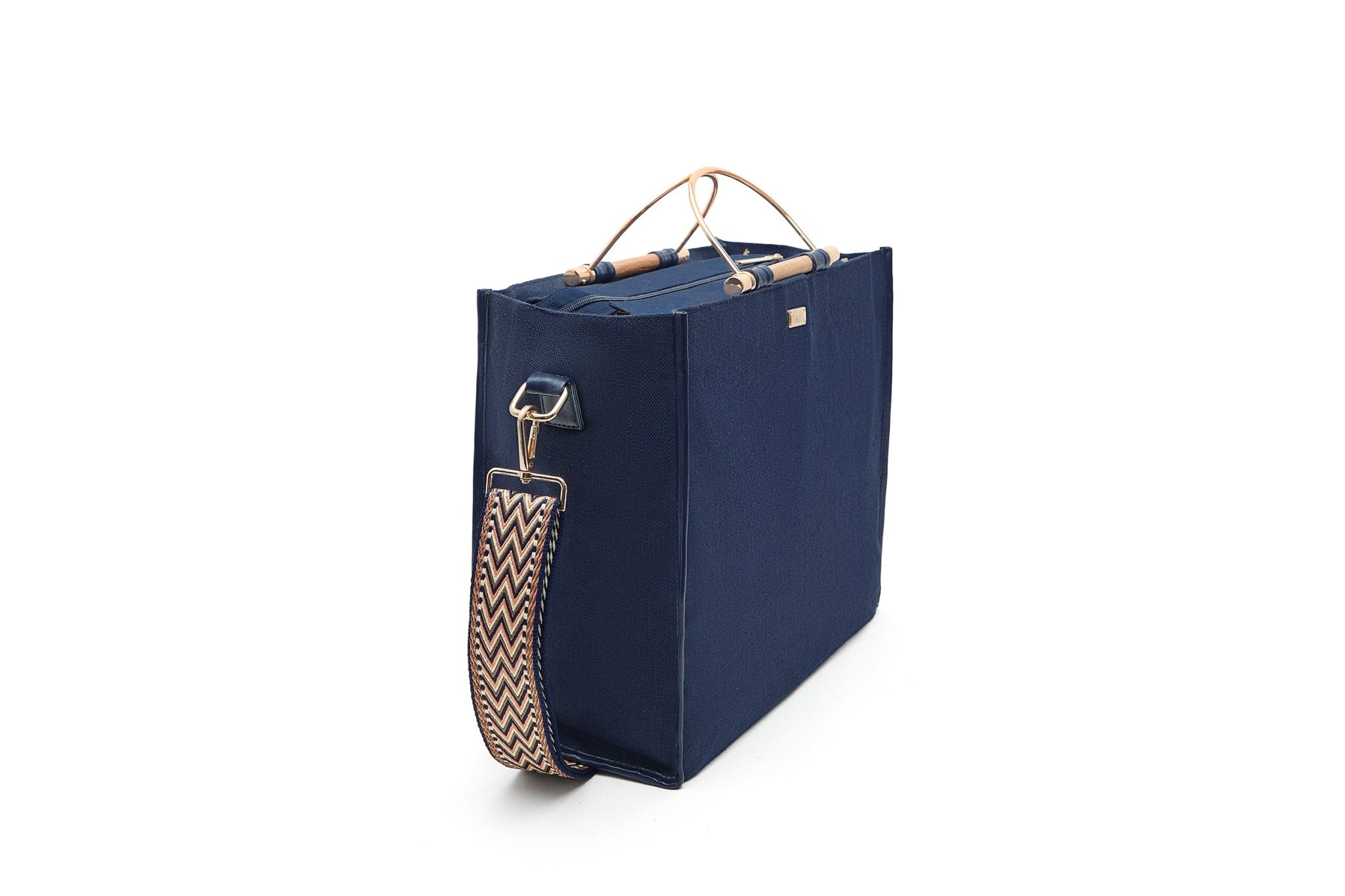 Handcrafted Hemp Fabric Everyday Tote Crossbody Bag – Bags on Brown Living™. SKU: GTB01-NAVYBLUE. Img 6.
