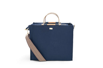 Handcrafted Hemp Fabric Everyday Tote Crossbody Bag – Bags on Brown Living™. SKU: GTB01-NAVYBLUE. Img 5.