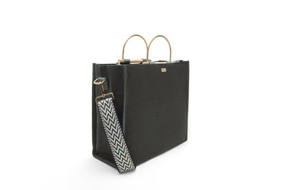 Handcrafted Hemp Fabric Everyday Tote Crossbody Bag – Bags on Brown Living™. SKU: GTB01-OLIVE. Img 10.