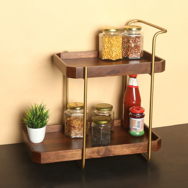 Handcrafted Homeydo 2 Tier Wooden Organizer | Verified Sustainable Kitchen Organisers on Brown Living™