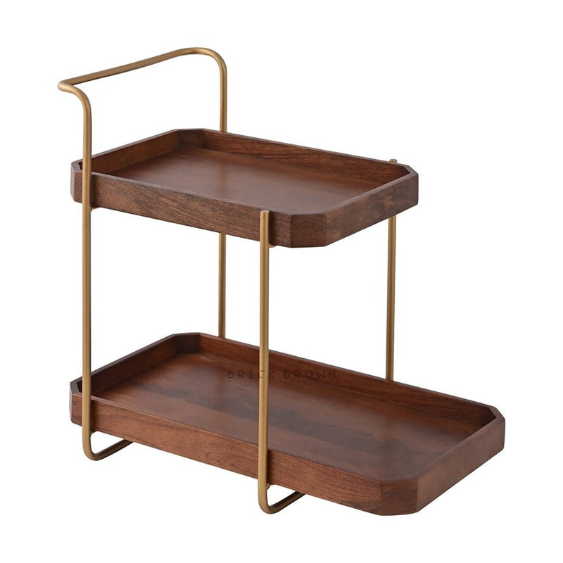 Handcrafted Homeydo 2 Tier Wooden Organizer | Verified Sustainable by Brown Living™