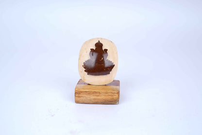 Handcrafted Lakshmi Idol | White Tender & Black Coconut Shell – Art & Craft Supplies on Brown Living™. SKU: KOTT020. Img 2.