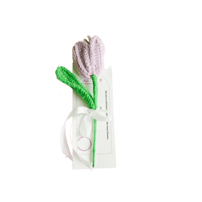 Handcrafted Light Purple Crochet Tulip Flower | Soft Decorative Accent – Home Decor on Brown Living™. SKU: DF-405. Img 2.