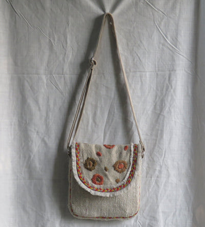 Handcrafted Linen - Cotton Sling Bag – Sling Bag on Brown Living™. SKU: KRBL02. Img 3.