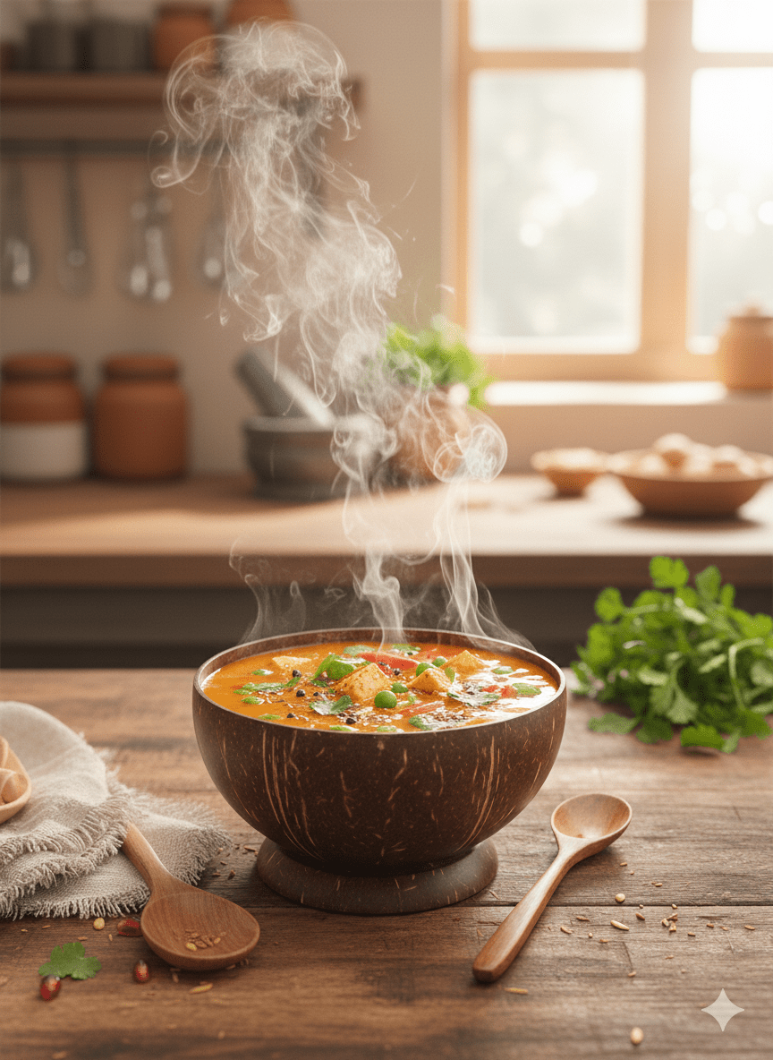 Handcrafted Natural Coconut Coconut Shell Soup Bowl – Kitchen Organizers on Brown Living™. SKU: KOTT015. Img 2.