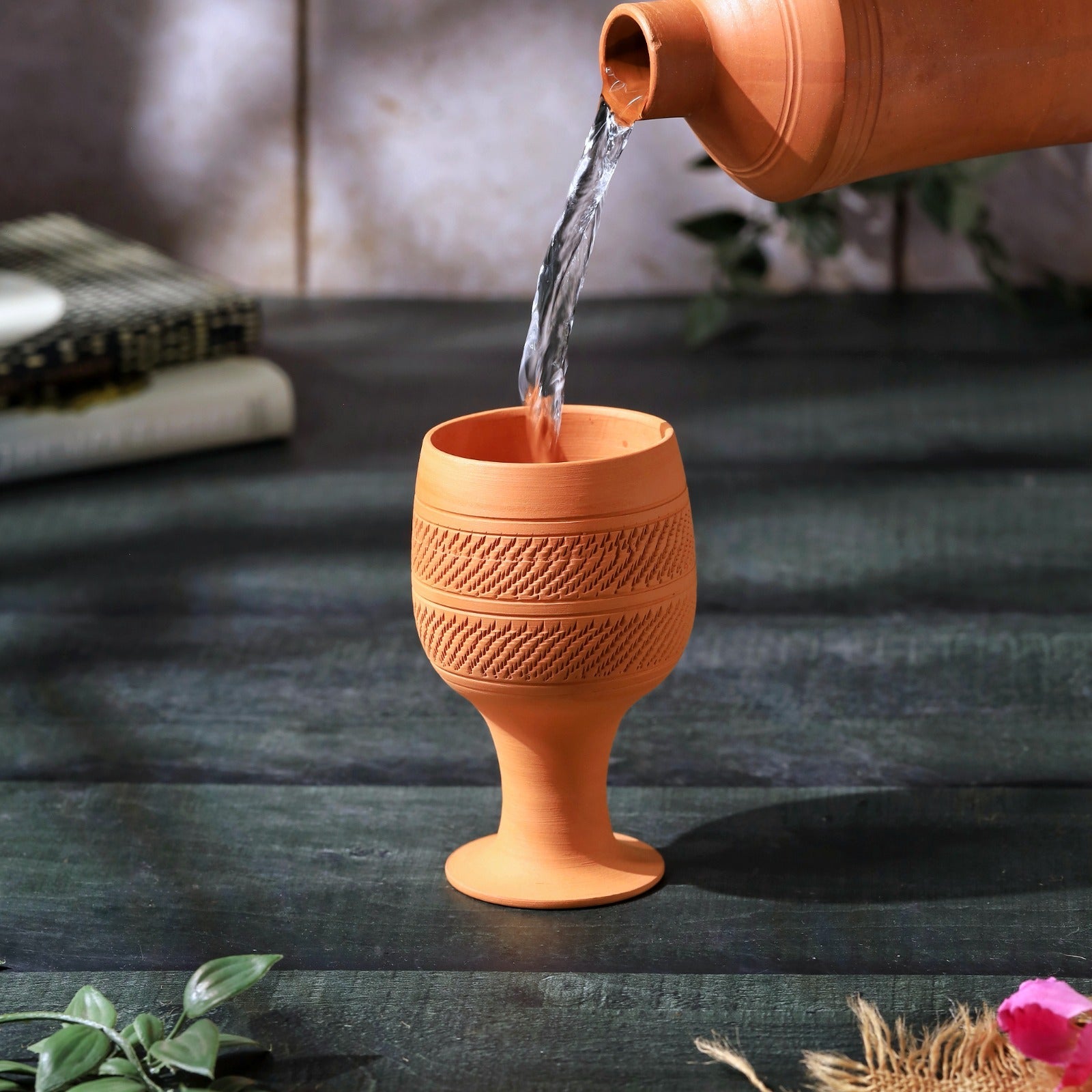 Handcrafted Natural Terracotta Special Juice Glass – Glasses & Tumblers on Brown Living™. SKU: DG-16. Img 1.