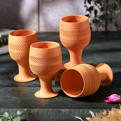 Handcrafted Natural Terracotta Special Juice Glass – Glasses & Tumblers on Brown Living™. SKU: DG-17. Img 9.