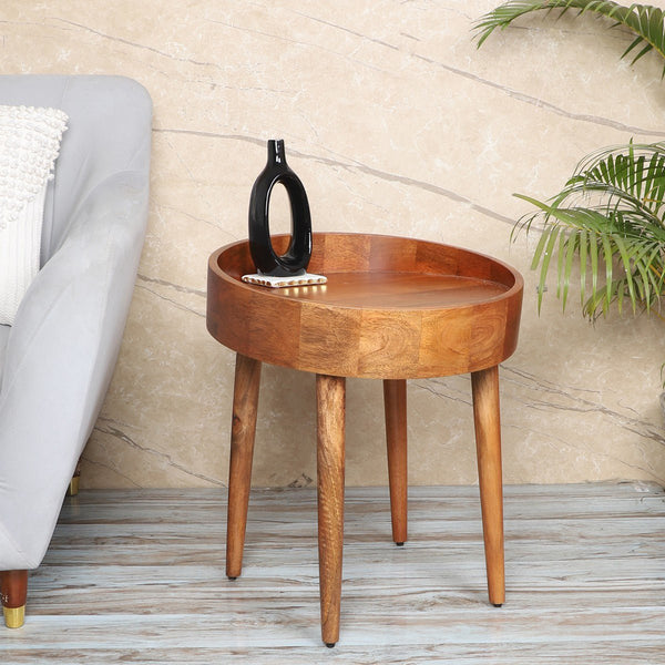 Handcrafted Orbital Accent Wooden Table | Verified Sustainable Decor & Artefacts on Brown Living™