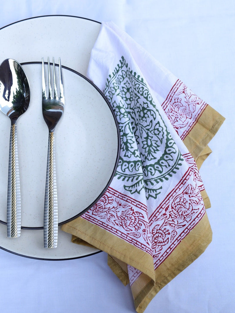 Handcrafted Organic Cotton Napkins - Set of 4 | Verified Sustainable by Brown Living™