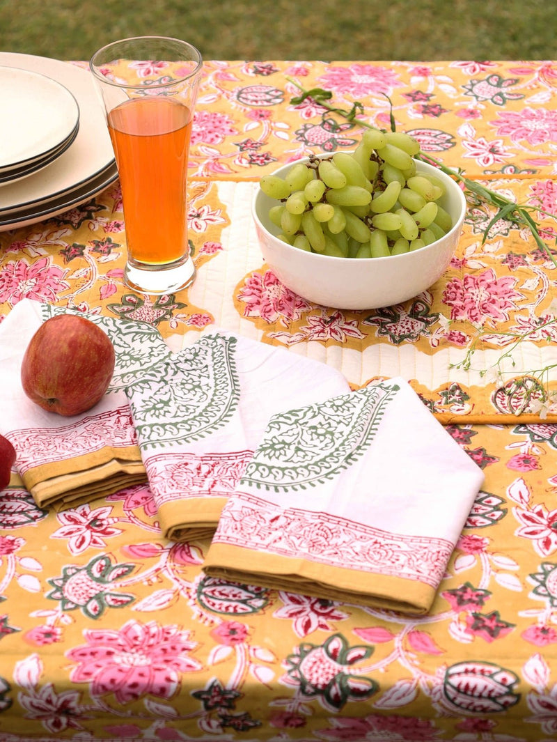 Handcrafted Organic Cotton Napkins- Set of 4 | Verified Sustainable Table Linens on Brown Living™