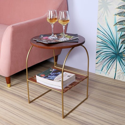 Handcrafted Premium Strips Below Accent Wooden Table | Verified Sustainable by Brown Living™