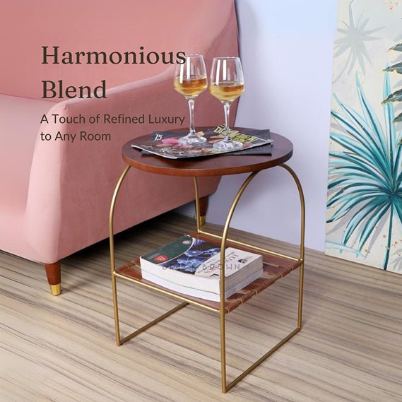 Handcrafted Premium Strips Below Accent Wooden Table | Verified Sustainable by Brown Living™