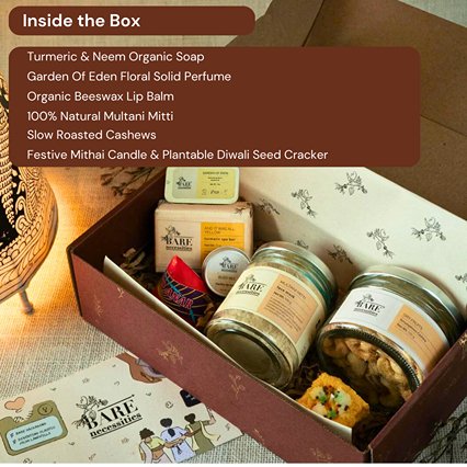 Handcrafted Radiant Beauty Skincare Diwali Gift Set for Women & Men | Luxury Diwali Gift Hamper – Gift Giving on Brown Living™. SKU: BNDG02. Img 2.