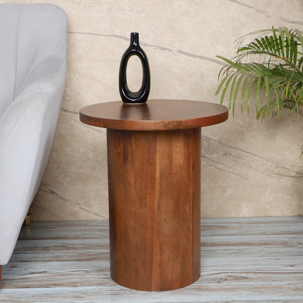 Handcrafted Rounded Twist Accent Mango Wood Table | Verified Sustainable Decor & Artefacts on Brown Living™