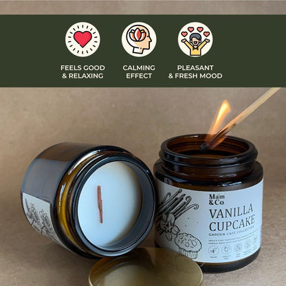 Handcrafted Set of 2 Coconut Wax Candles - Coffee House + Vanilla Cupcake | Verified Sustainable by Brown Living™