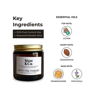 Handcrafted Set of 2 Coconut Wax Candles - Valley of Flowers + Into the Forest – Gift Giving on Brown Living™. SKU: BUN07. Img 5.