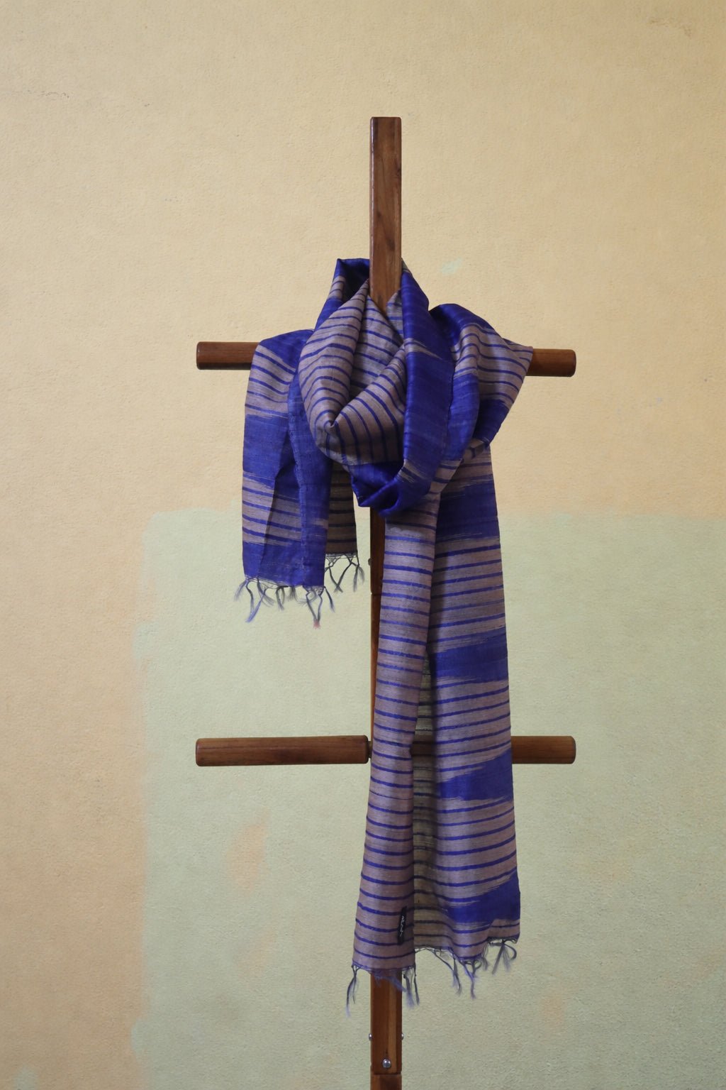 Handcrafted Tassar Silk Stole | Elegant Handmade Fashion Accessory – Womens Scarf on Brown Living™. SKU: WS25ST01. Img 1.