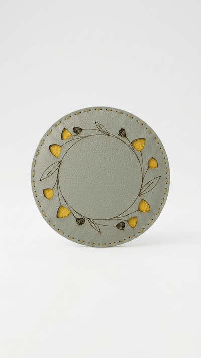 Handcrafted Tulip Cut-Out Coaster | Decorative Wooden Drink Coaster – Coasters on Brown Living™. SKU: COT32. Img 2.