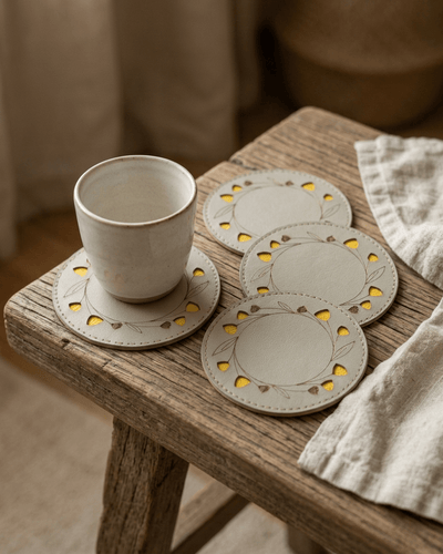 Handcrafted Tulip Cut-Out Coaster | Decorative Wooden Drink Coaster – Coasters on Brown Living™. SKU: COT32. Img 1.