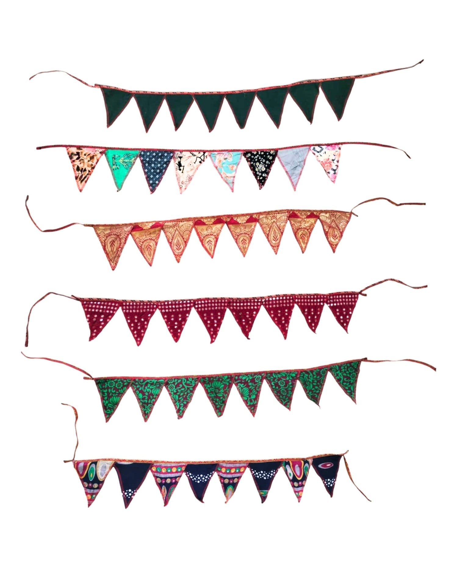 Handcrafted Upcycled Festoons Set of 6 | Sustainable Home Decor – Wall Decor on Brown Living™. SKU: Festoons. Img 3.
