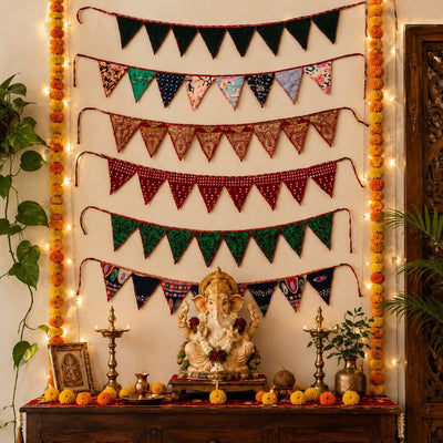 Handcrafted Upcycled Festoons Set of 6 | Sustainable Home Decor – Wall Decor on Brown Living™. SKU: Festoons. Img 2.