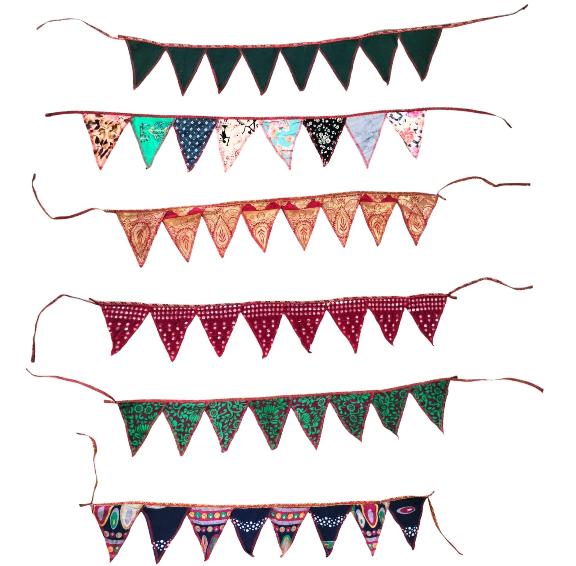 Handcrafted Upcycled Festoons Set of 6 | Sustainable Home Decor – Wall Decor on Brown Living™. SKU: Festoons. Img 4.