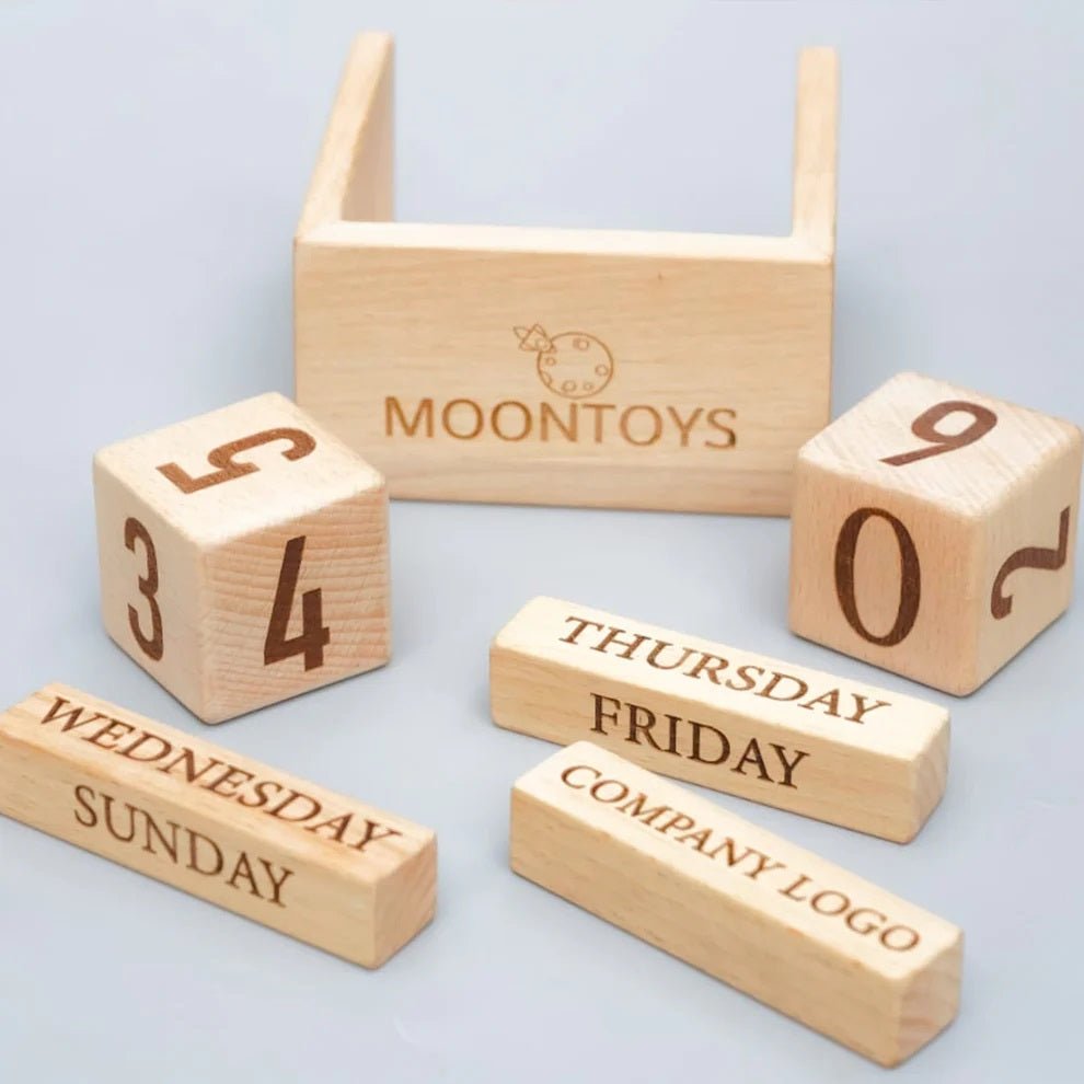 Handcrafted Wooden Calendar – Eco - Friendly & Reusable Desk Organizer – Desk Organizers on Brown Living™. SKU: hancrftcalnder. Img 3.