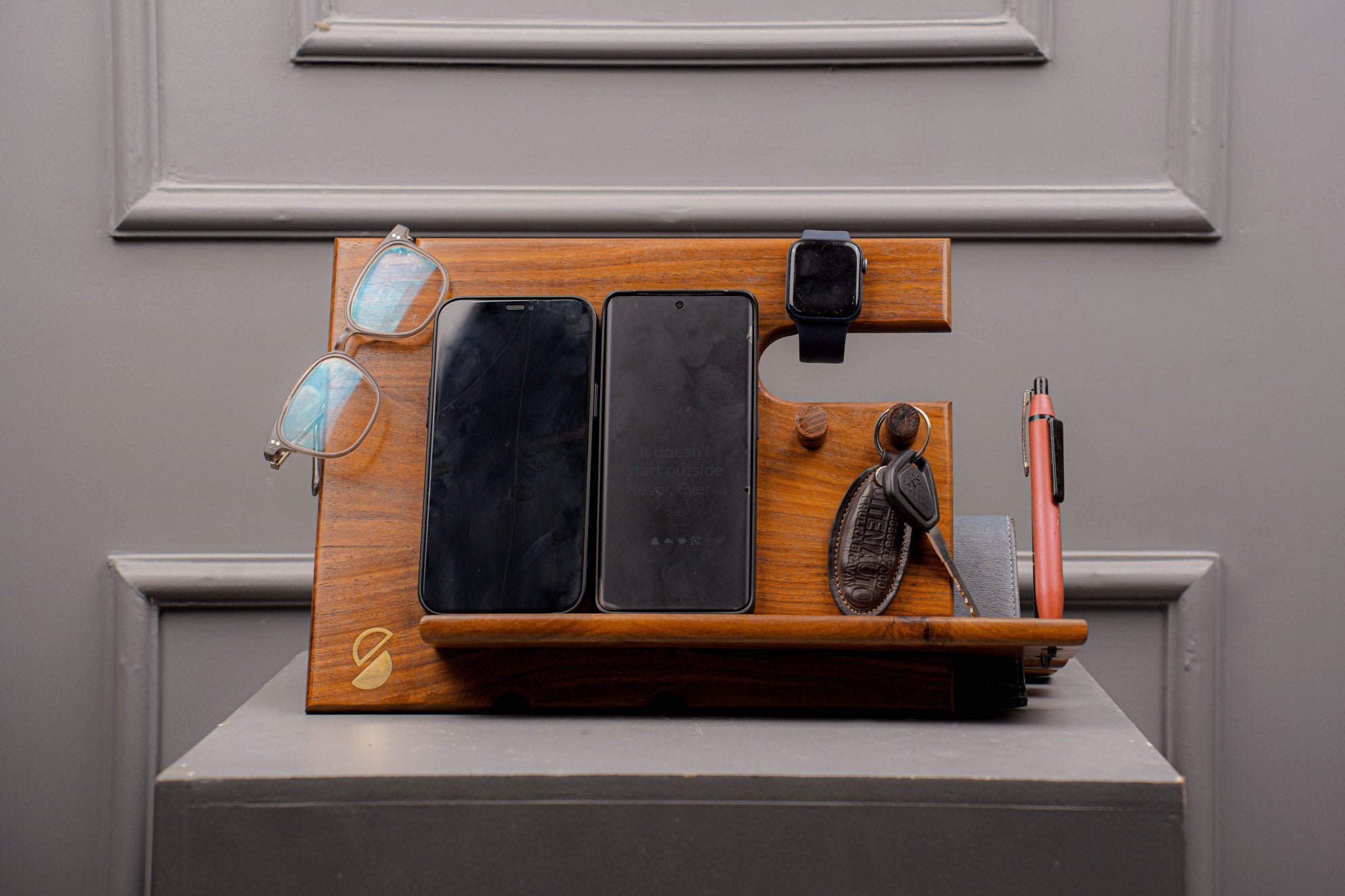 Handcrafted Wooden Multipurpose Desk Organiser – Desk Organizers on Brown Living™. SKU: DO. Img 1.