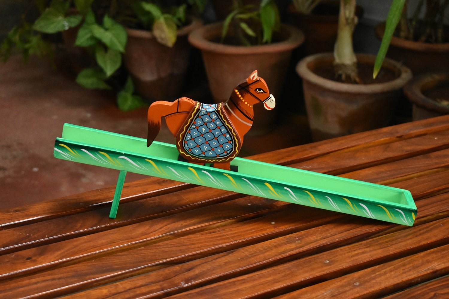 Handcrafted Wooden Walking Toy Horse Pull Along Toy For Kids – Wooden Toys on Brown Living™. SKU: CD-WOO-WAL-HOR. Img 2.