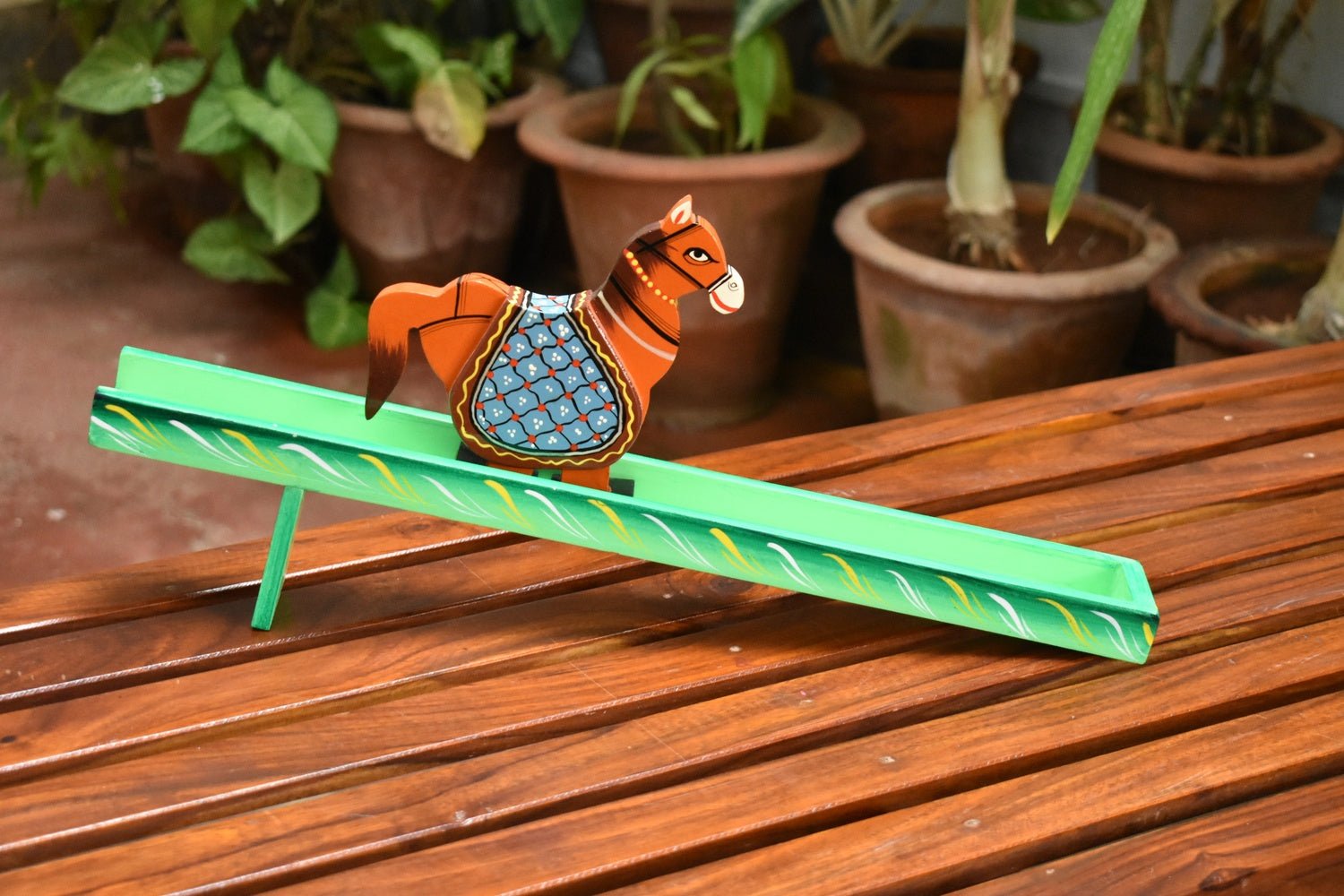 Handcrafted Wooden Walking Toy Horse Pull Along Toy For Kids – Wooden Toys on Brown Living™. SKU: CD-WOO-WAL-HOR. Img 1.