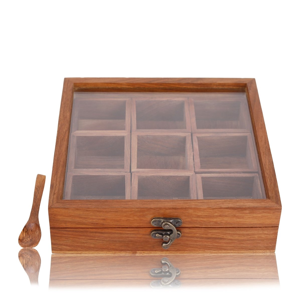 Handicrafts wooden spice box||Traditional Multi Purpose | – Kitchen Organizers by Craft Cooper available on Brown Living™. . SKU: 10495332. Img 3.