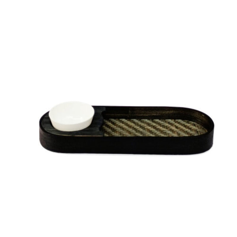 Handmade Bamboo Chip & Dip-Black | Verified Sustainable Trays & Platters on Brown Living™